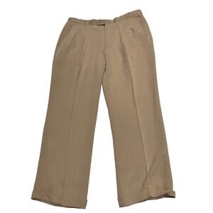 Greg Peters Mens Tan Pleated Cuffed Dress Pants Trousers 38x32(Measures 38x30)